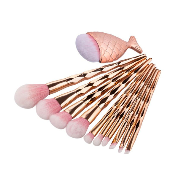 QUEEN ROSE GOLD 10 PCS BRUSH SET