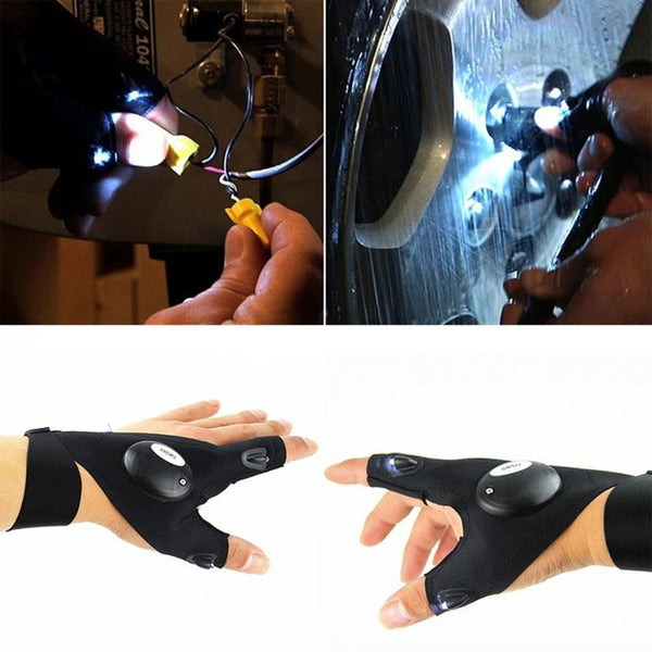 LED FINGERLESS FLASHLIGHT GLOVE - LEFT OR RIGHT